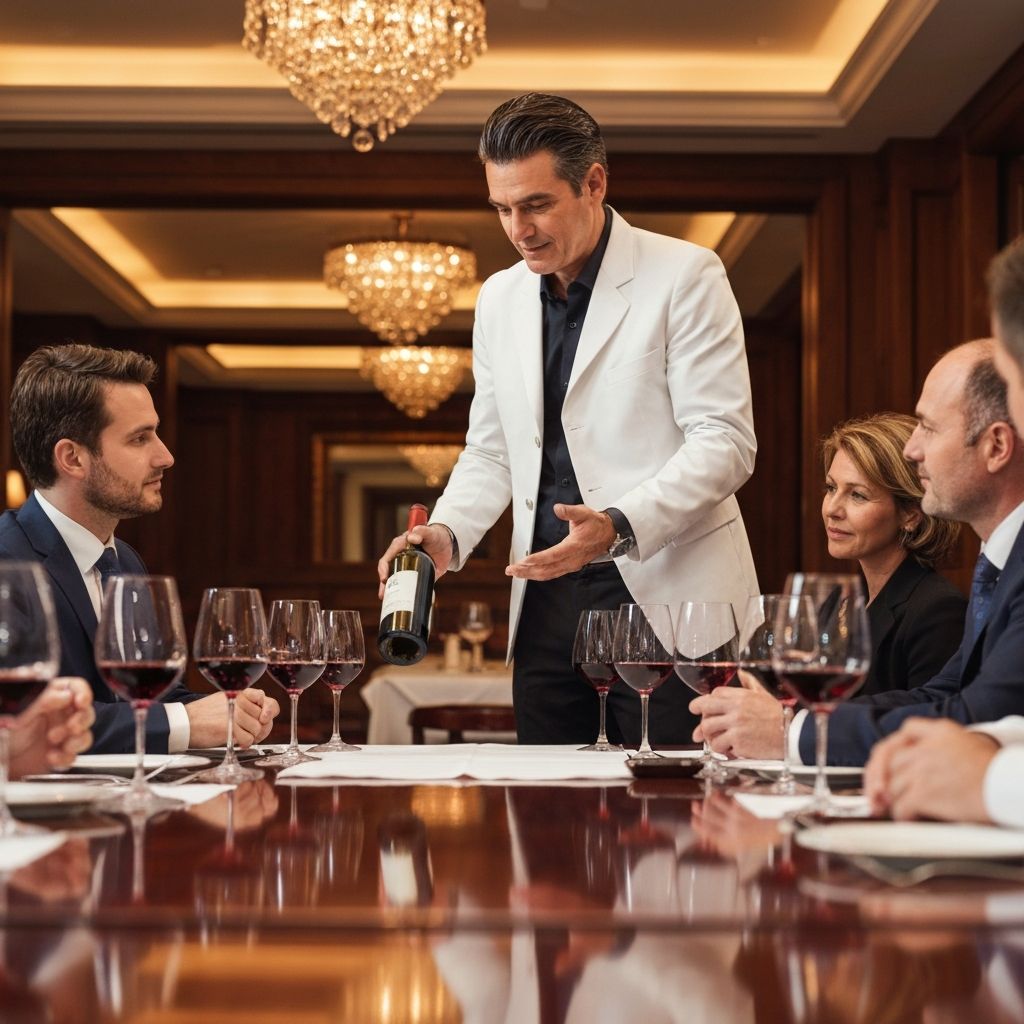 Wine presentation at a hotel